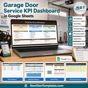 Garage Door Service KPI Dashboard in Google Sheets product cover