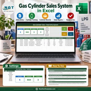 Gas Cylinder Sales Data Entry System in Excel