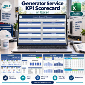 Generator Service KPI Scorecard in Excel product feature image