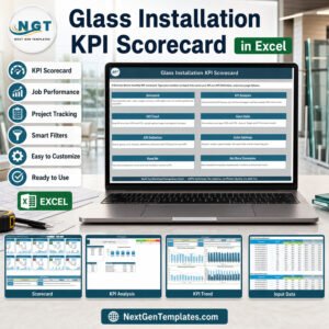 Glass Installation KPI Scorecard in Excel