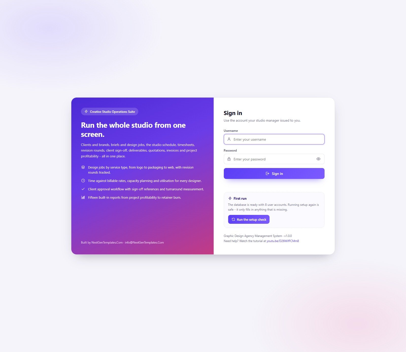 Graphic Design Agency Management System Web App gallery image 1