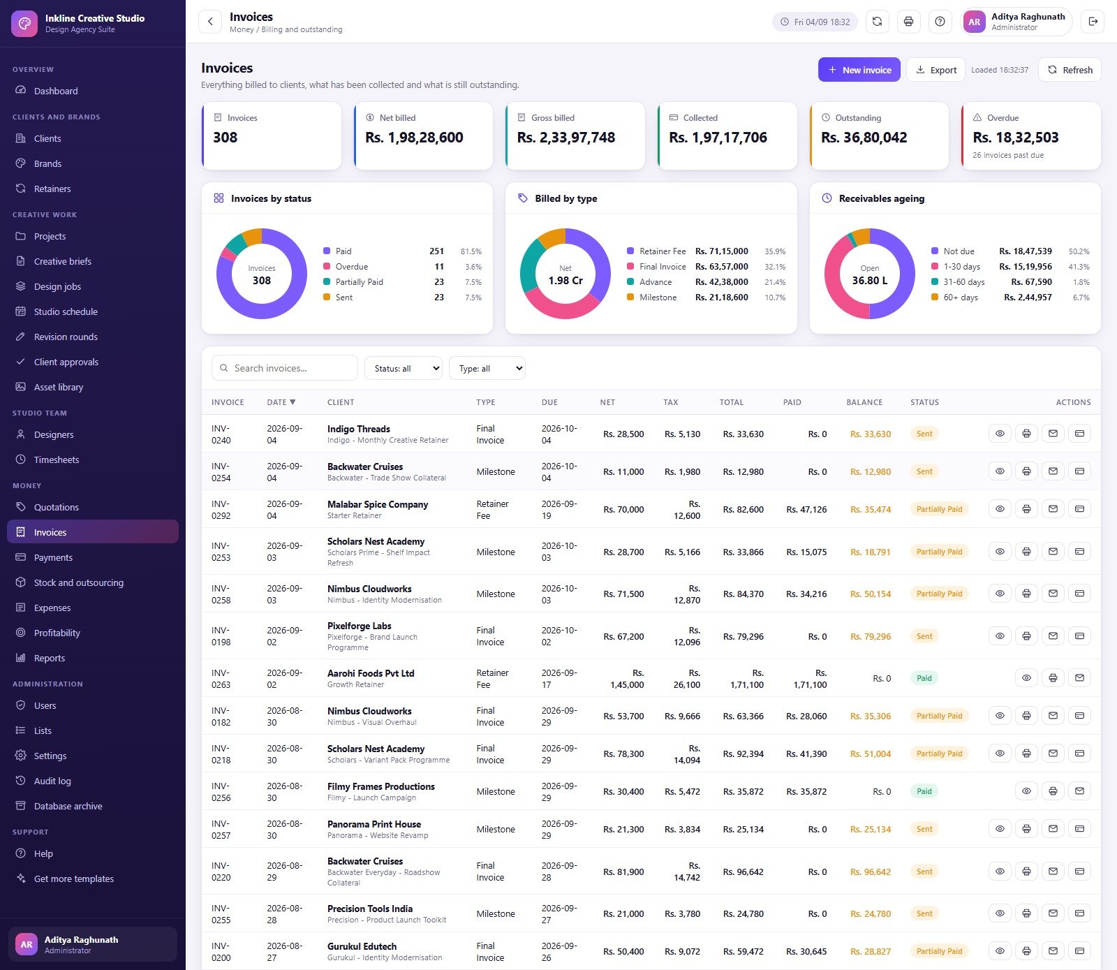 Graphic Design Agency Management System Web App gallery image 9