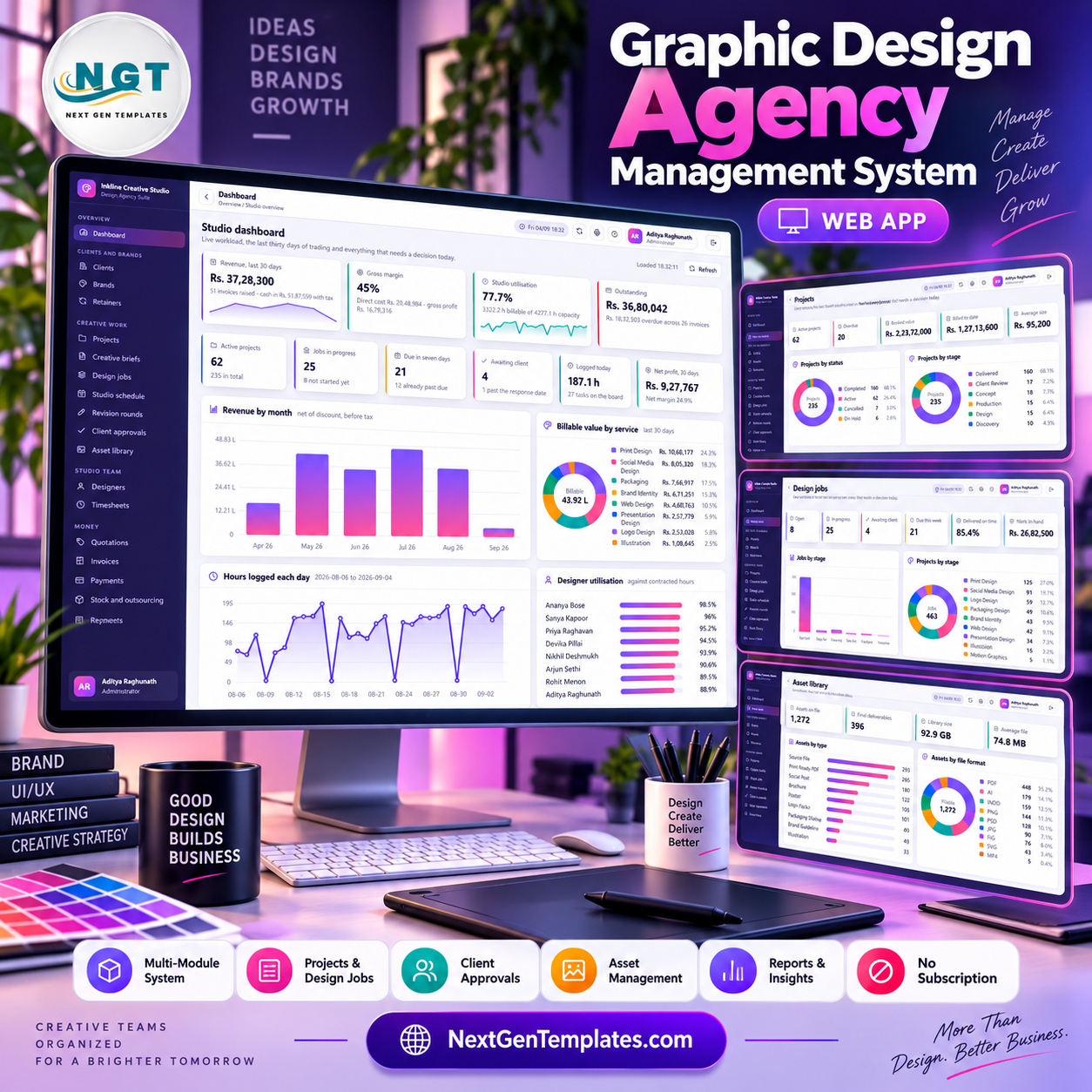 Graphic Design Agency Management System Web App product image