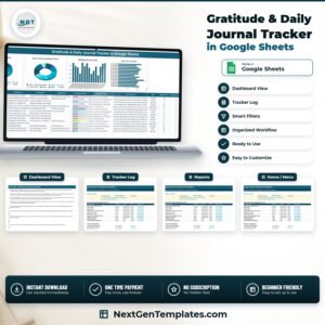 Gratitude & Daily Journal Tracker in Google Sheets