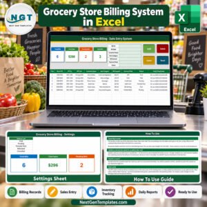 Grocery Store Billing Data Entry System in Excel