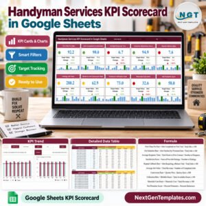 Handyman Services KPI Scorecard in Google Sheets