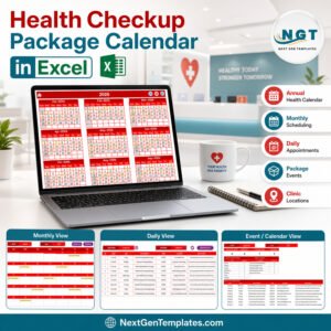 Health Checkup Package Calendar in Excel