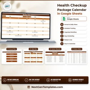 Health Checkup Package Calendar in Google Sheets product cover