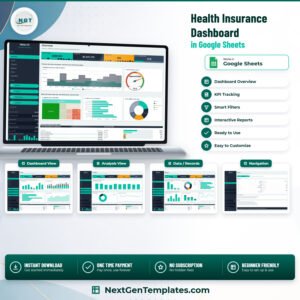 Health Insurance Dashboard in Google Sheets - product cover