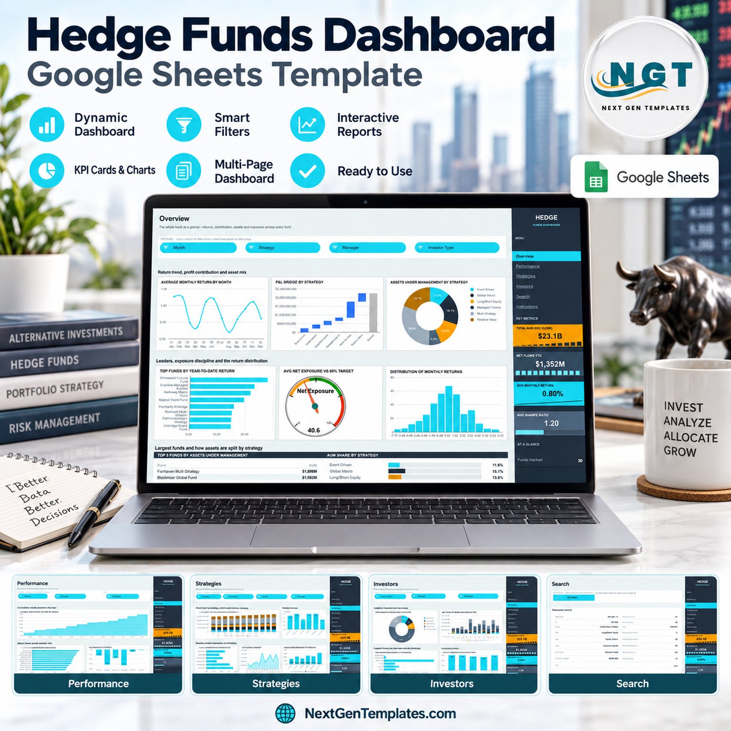 Hedge Funds Dashboard in Google Sheets