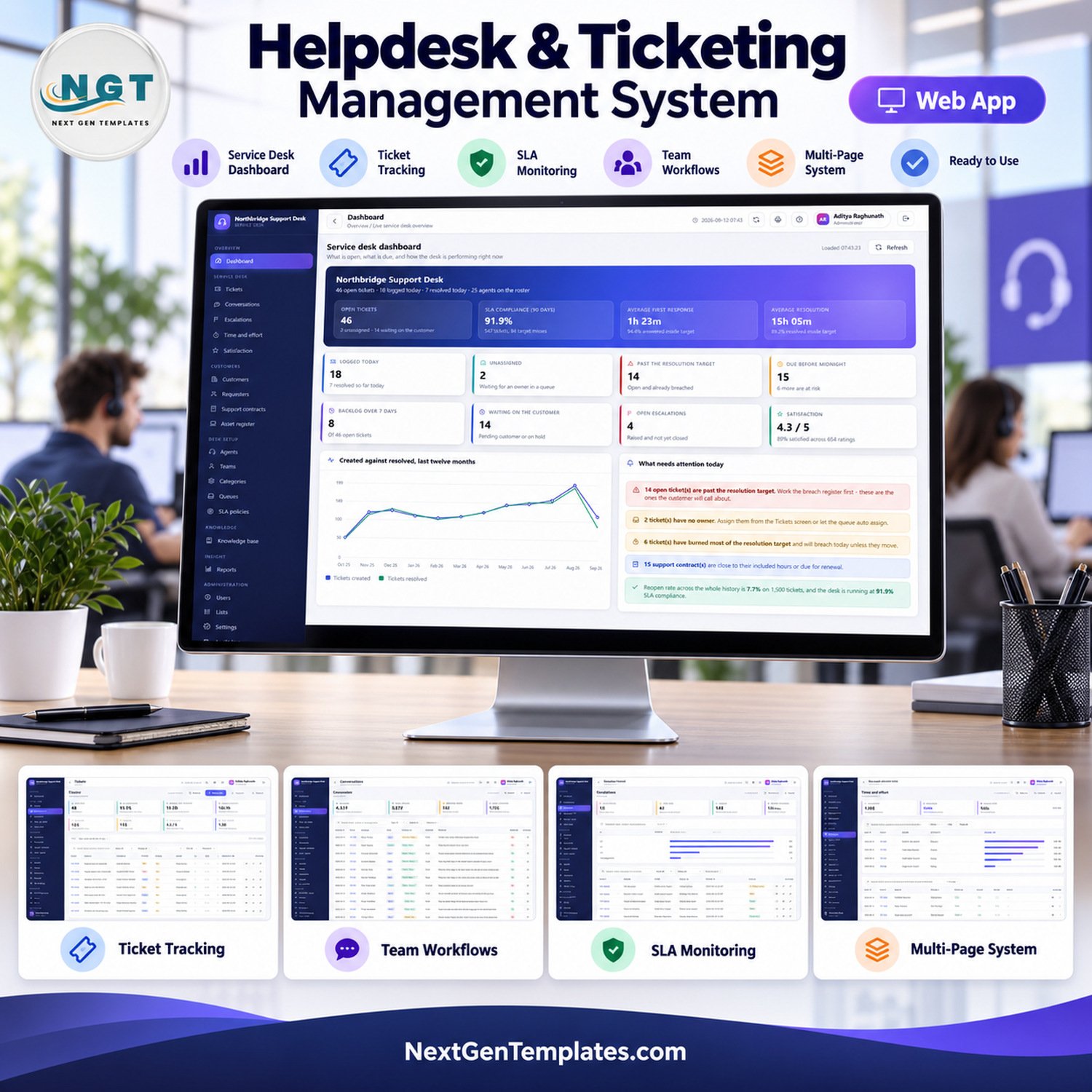 Helpdesk ticketing management system web app