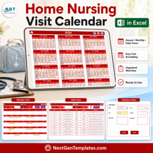 Home Nursing Visit Calendar in Excel