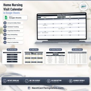 Home Nursing Visit Calendar in Google Sheets - product cover