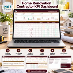 Home Renovation Contractor KPI Dashboard in Power BI