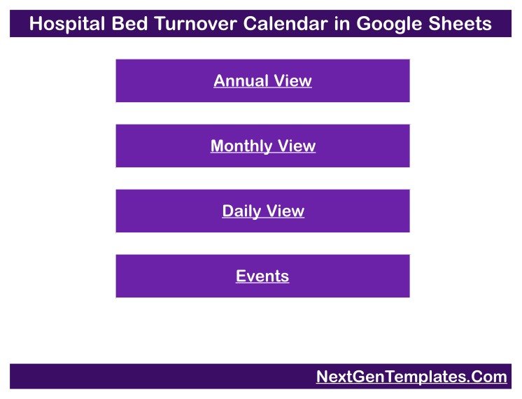 Hospital bed turnover calendar home navigation