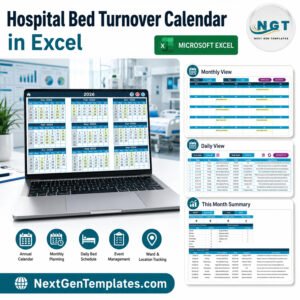 Hospital Bed Turnover Calendar in Excel