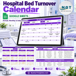 Hospital Bed Turnover Calendar in Google Sheets product image