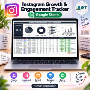 Instagram growth engagement tracker in Google Sheets