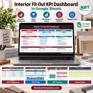 Interior Fit-Out KPI Dashboard in Google Sheets