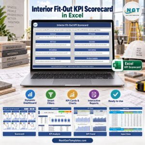 interior fit-out kpi scorecard in excel product feature image