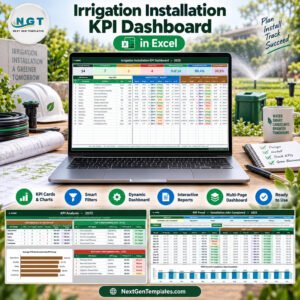Irrigation Installation KPI Dashboard in Excel - product feature image