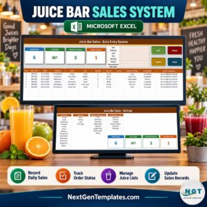 juice bar sales data entry system in excel