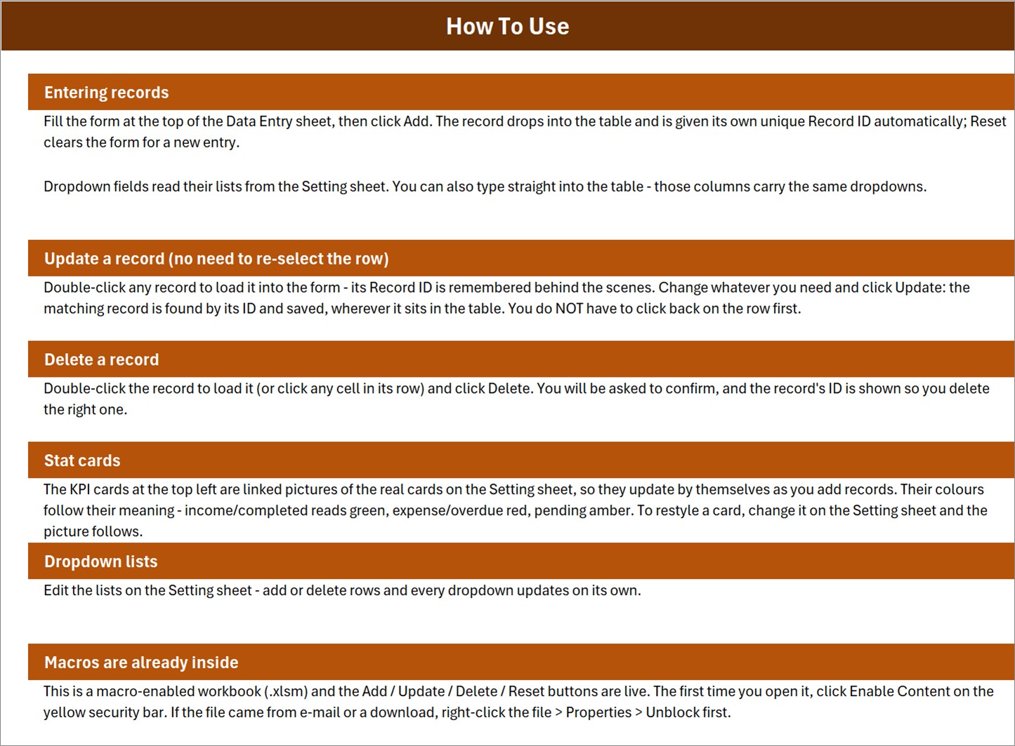 How To Use sheet of the juice bar order register