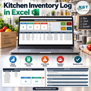 Kitchen Inventory Log Data Entry System in Excel