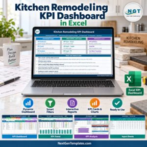 Kitchen Remodeling KPI Dashboard in Excel