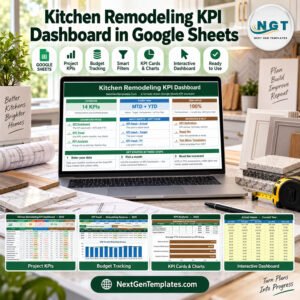 Kitchen Remodeling KPI Dashboard in Google Sheets