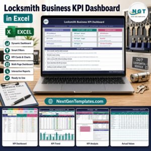 Locksmith Business KPI Dashboard in Excel product cover