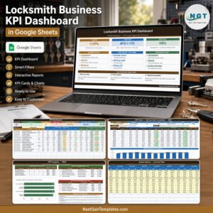 Locksmith Business KPI Dashboard in Google Sheets product cover