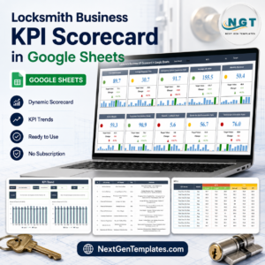 Locksmith Business KPI Scorecard in Google Sheets product cover
