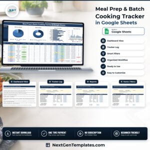 Meal Prep & Batch Cooking Tracker in Google Sheets