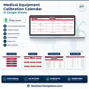 Medical Equipment Calibration Calendar in Google Sheets product image