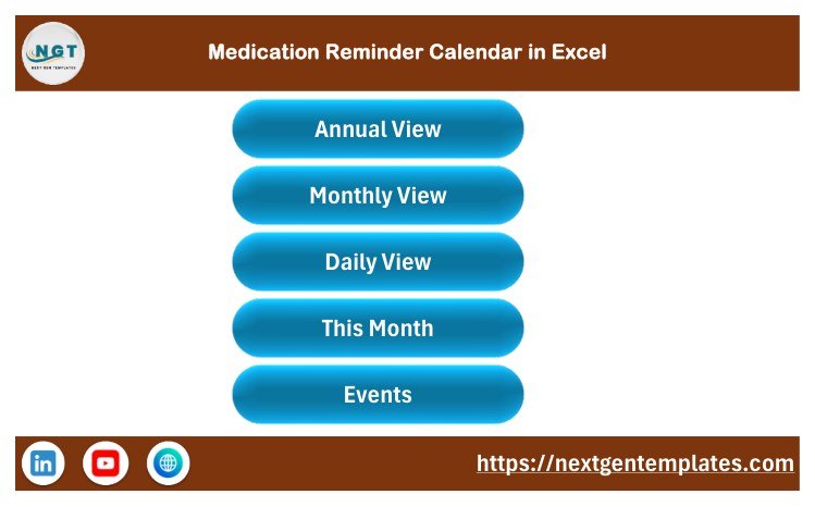 Medication Reminder Calendar in Excel - Image 2