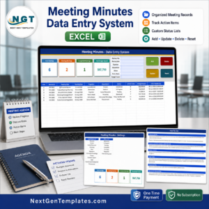 Meeting Minutes Data Entry System in Excel