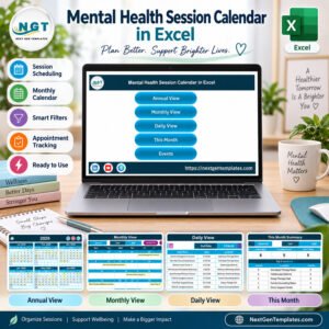 Mental Health Session Calendar in Excel
