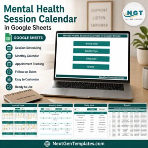 Mental Health Session Calendar in Google Sheets feature image
