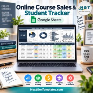 Online course sales tracker in Google Sheets
