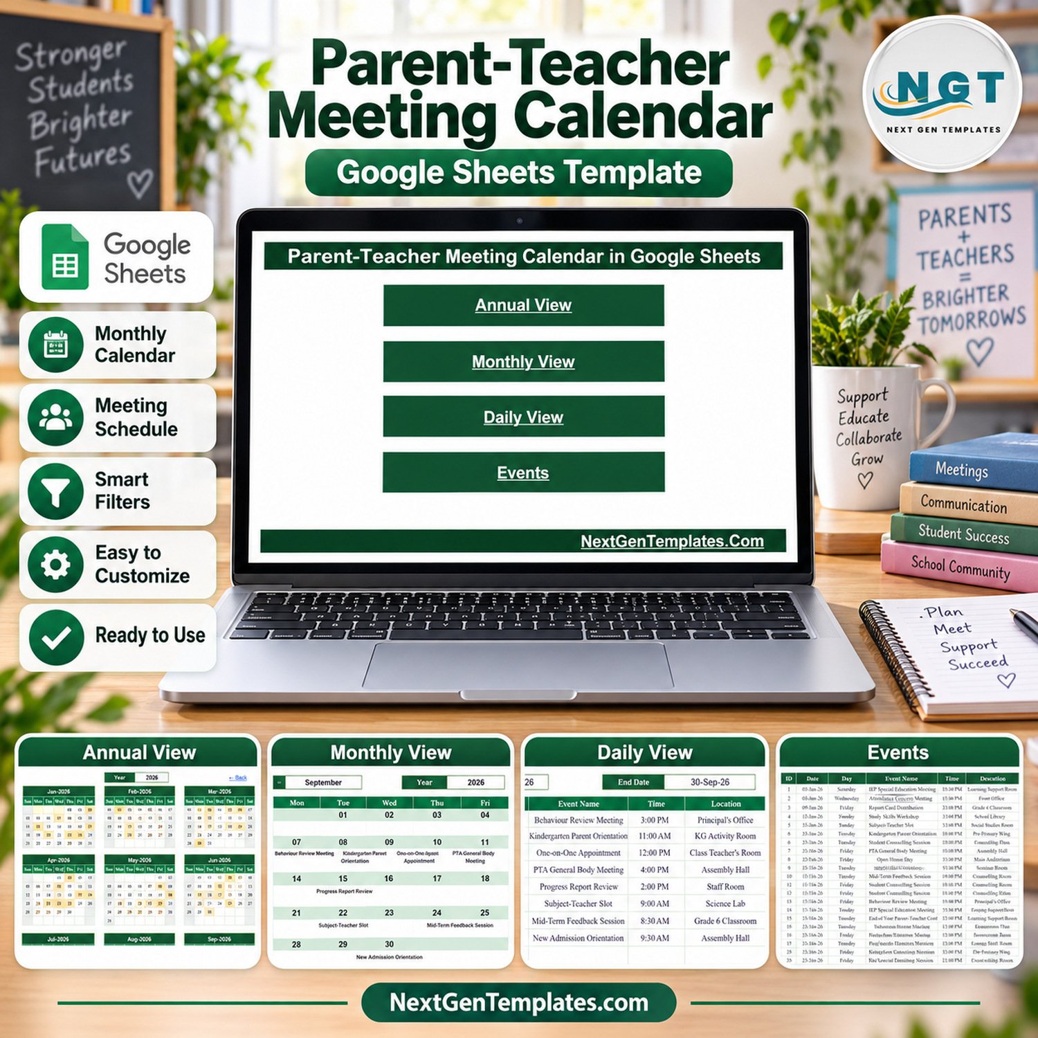 Parent-Teacher Meeting Calendar in Google Sheets