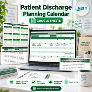Patient Discharge Planning Calendar in Google Sheets product image