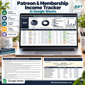 Patreon and Membership Income Tracker in Google Sheets