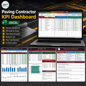 Paving Contractor KPI Dashboard in Excel