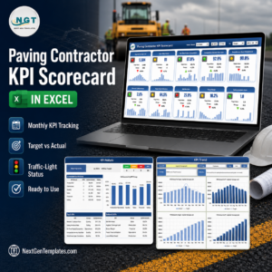 Paving Contractor KPI Scorecard in Excel
