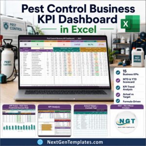 Pest Control Business KPI Dashboard in Excel