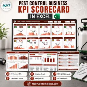 Pest Control Business KPI Scorecard in Excel