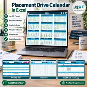 Placement Drive Calendar in Excel