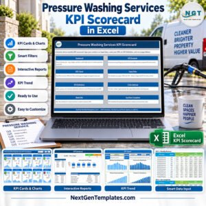 Pressure Washing Services KPI Scorecard in Excel