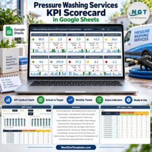 Pressure Washing Services KPI Scorecard in Google Sheets